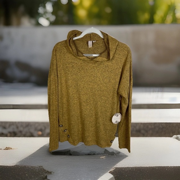 Misia Cozy Lightweight Sweater Hoodie‎ with Button Detail Summer Nights Beach - Picture 1 of 14